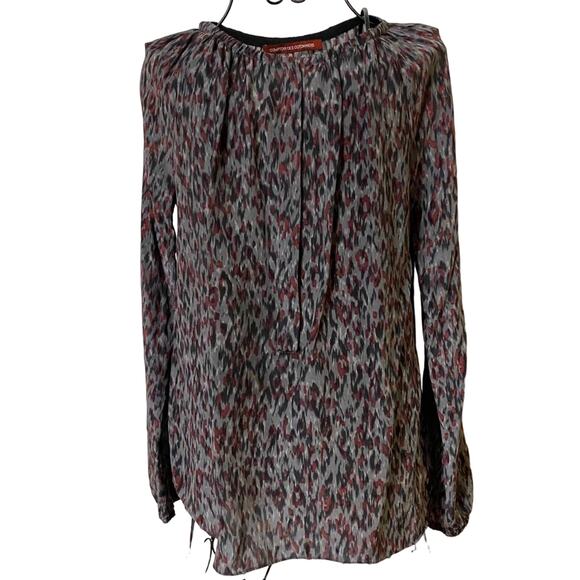 Comptoir Des Cotonniers 100% Silk Abstract Popover Tunic Top FR Sz 36 / US Small - Picture 1 of 8